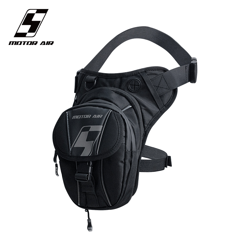 Motorcycle Gear Companies - モーターエア新型バイクバッグ ブラック ドロップウエスト レッグバッグ 太ももベルト ヒップバッグ