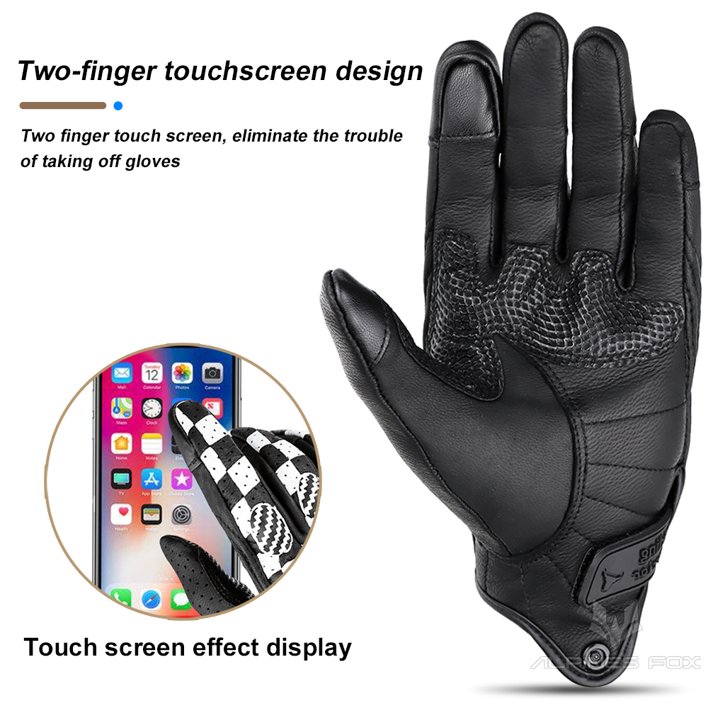 ヴィンテージオートバイ手袋本革カフェレーサーバイクグローブタ - Motorcycle Gear Fox のレビューと価格