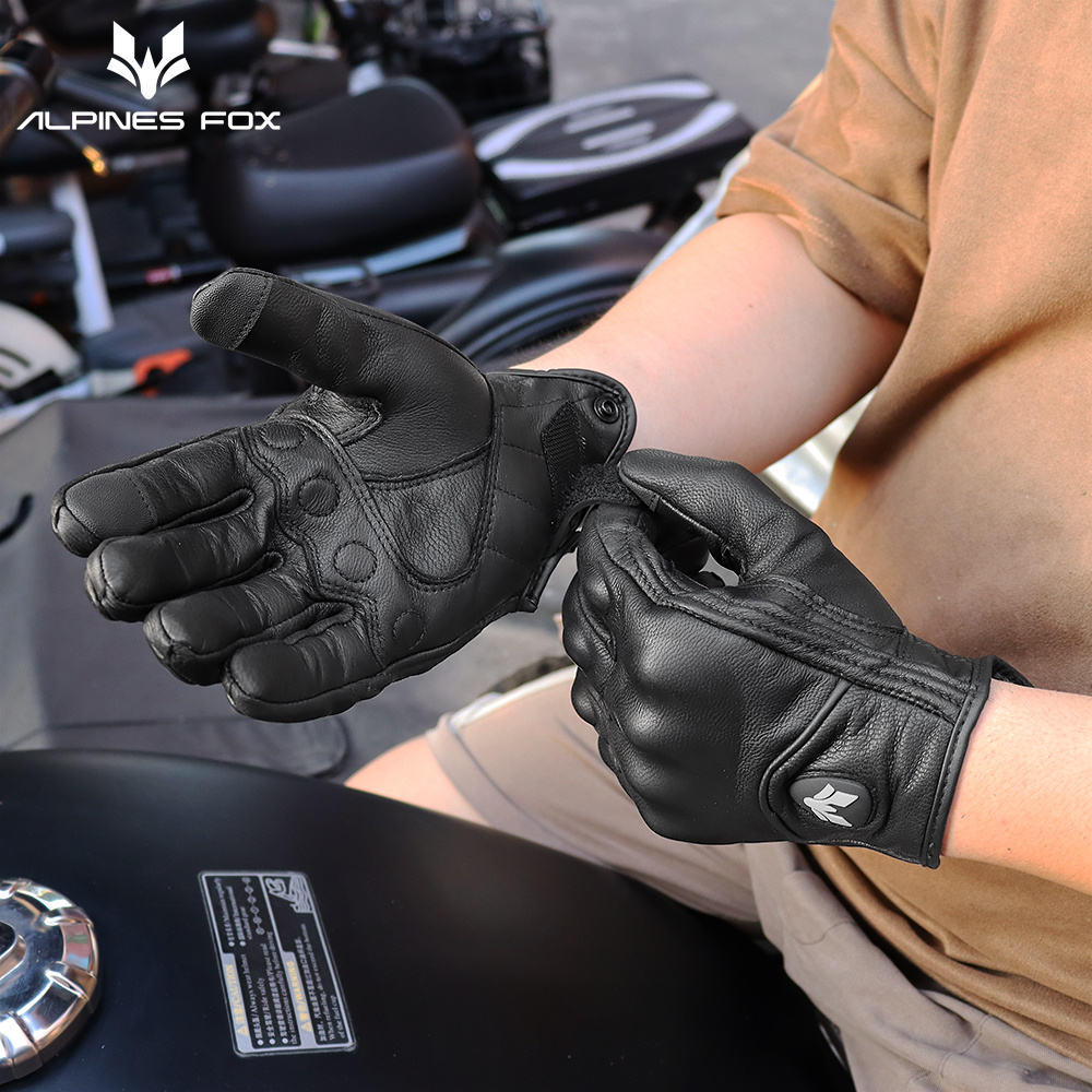 男性と女性のためのレトロな革のオートバイの手袋,保護,タッチ - Motorcycle Gear Fox のレビューと価格