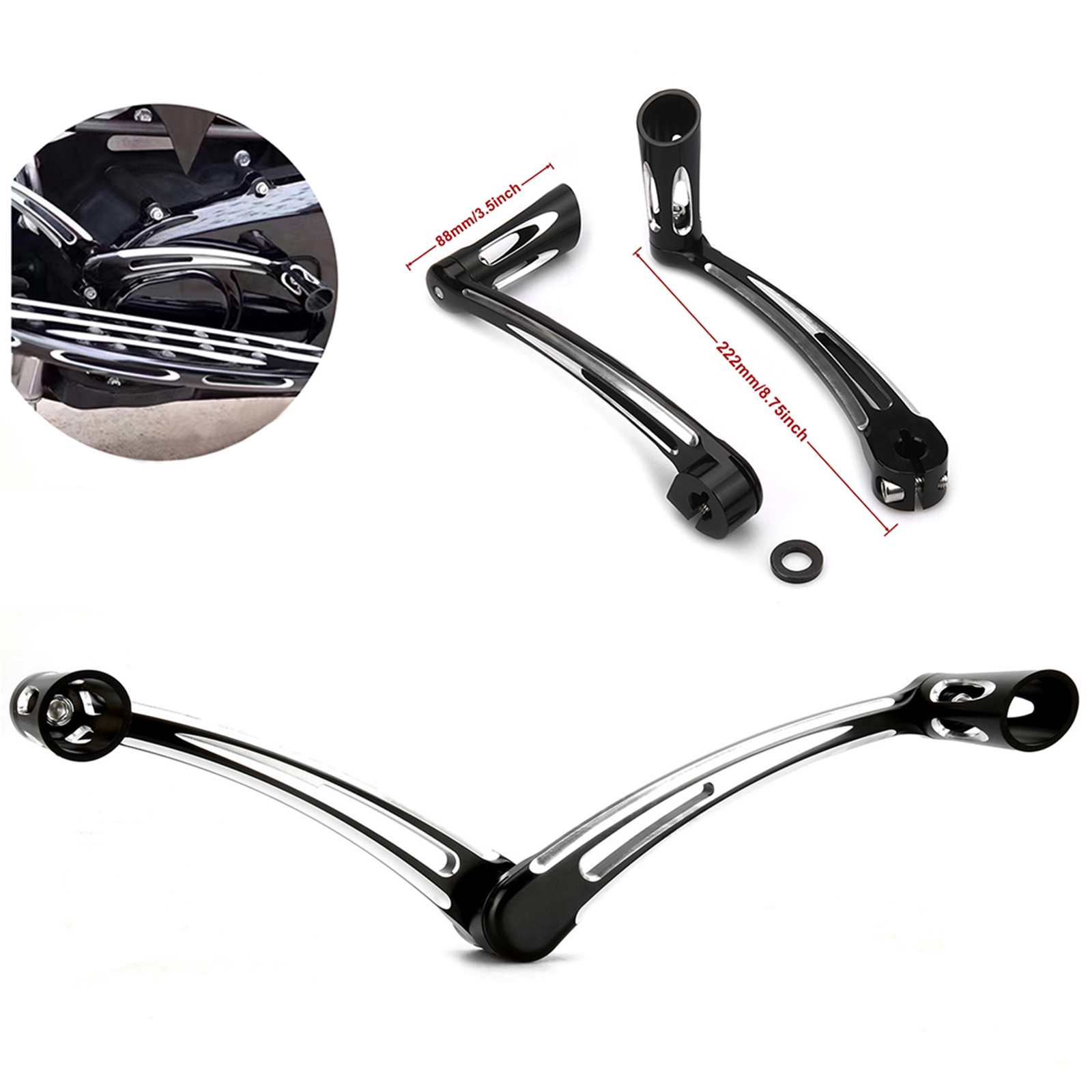 ブレーキアームギアシフトレバーハーレーツーリングソフテイルト - Motorcycle Gear Linkage Rod のレビューと価格