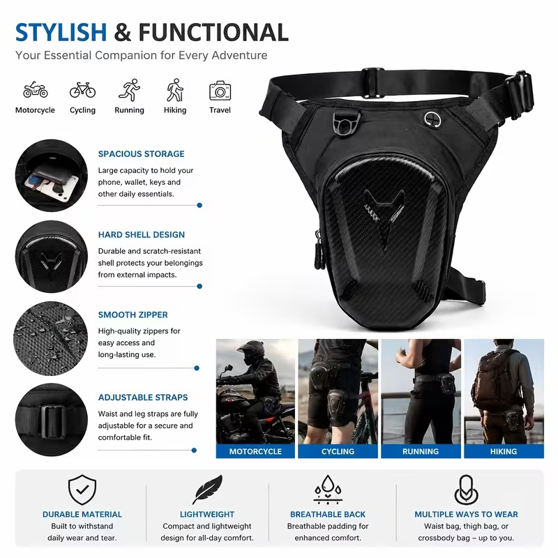 オートバイレッグタンクバッグ防水ウエストパッククロスボディラ - Motorcycle Gear Companies のレビューと価格
